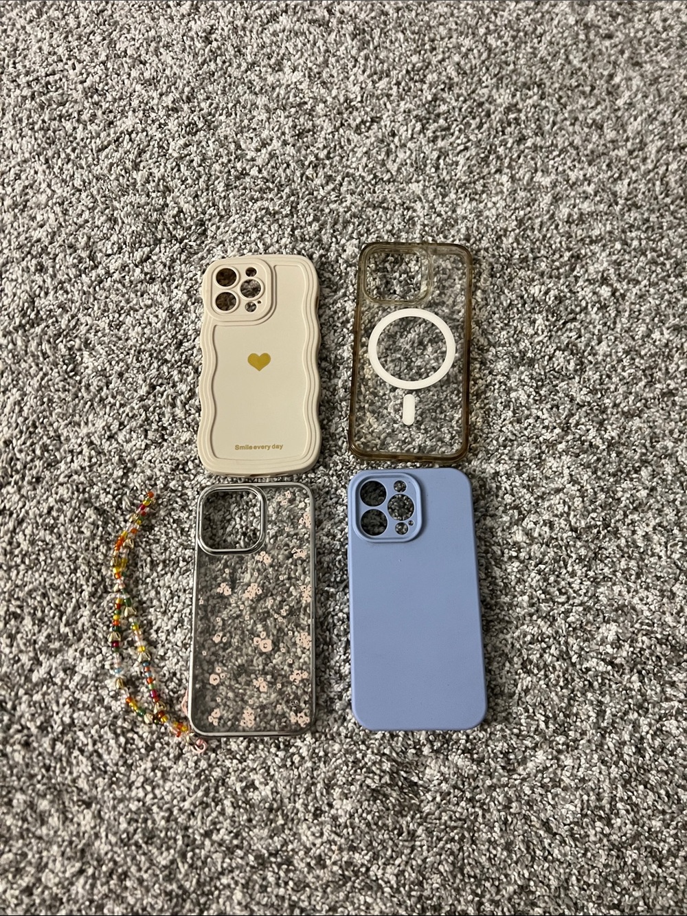 Phone Case Bundle - Cream, Clear, Floral, Blue Protective Covers